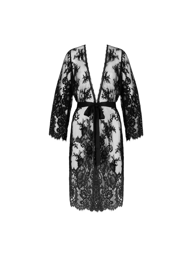 Lise Charmel – Mittellanges Negligé-Kleid Noir von Desirs De Venise