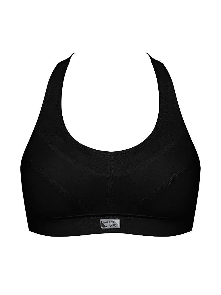 Royce – Impact Free Sport-BH aus Baumwolle mit verstellbarer Passform, Petite, Schwarz