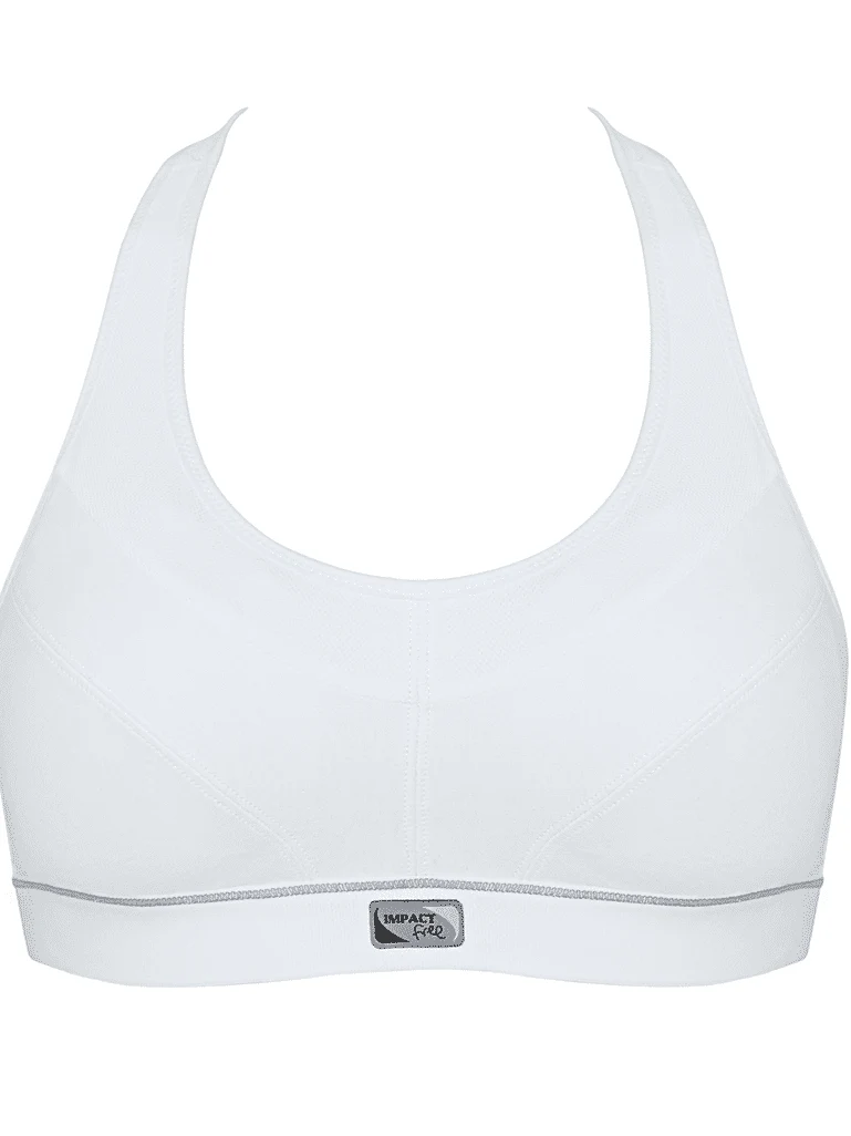 Royce – Impact Free Sport-BH aus Baumwolle mit verstellbarer Passform, Petite, Weiß