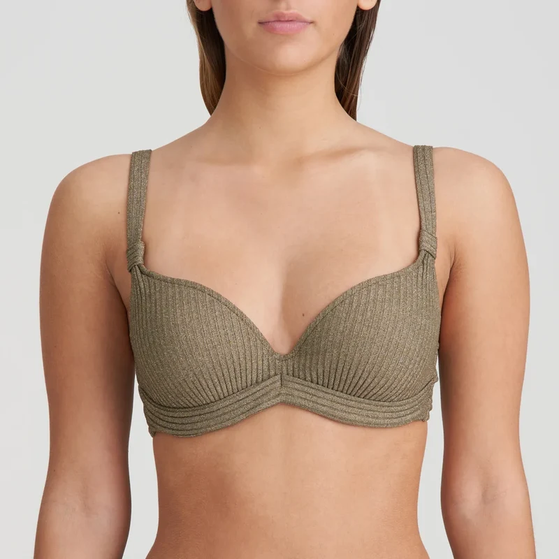 Marie Jo Bademode - Tinjis gepolstertes Plunge-Bikinioberteil Golden Olive