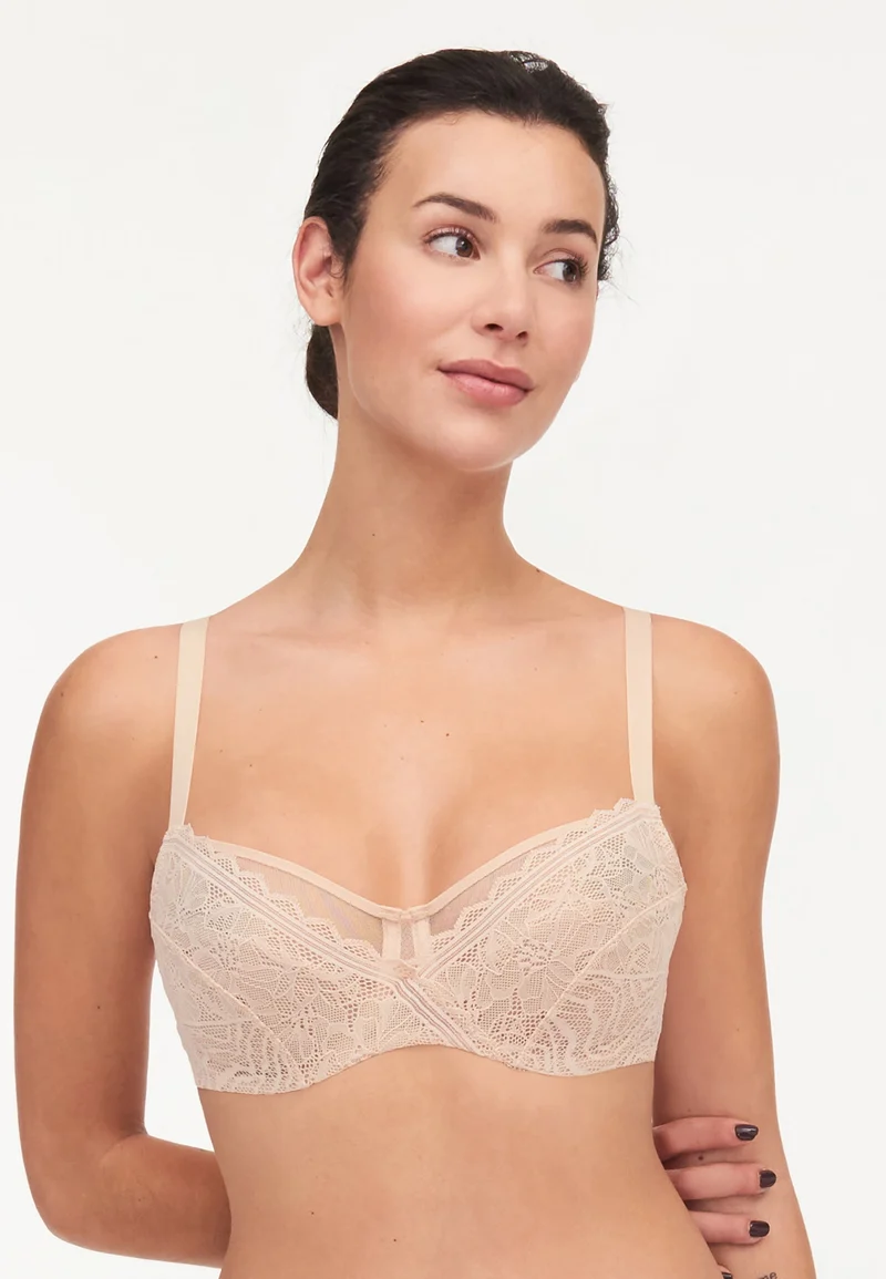Chantelle Easyfeel – Floral Touch – Sehr bedeckender Bügel-BH, Goldbeige