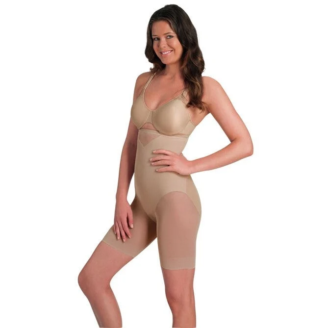 Miraclesuit Shapewear – Sexy, durchsichtig, hohe Taille, Oberschenkel, schlanker, warmes Beige