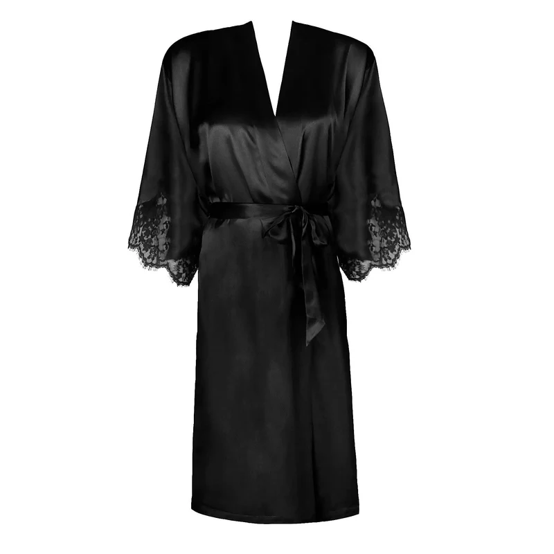 Lise Charmel – Splendeur Soie Mittellanges Negligé-Kleid Noir