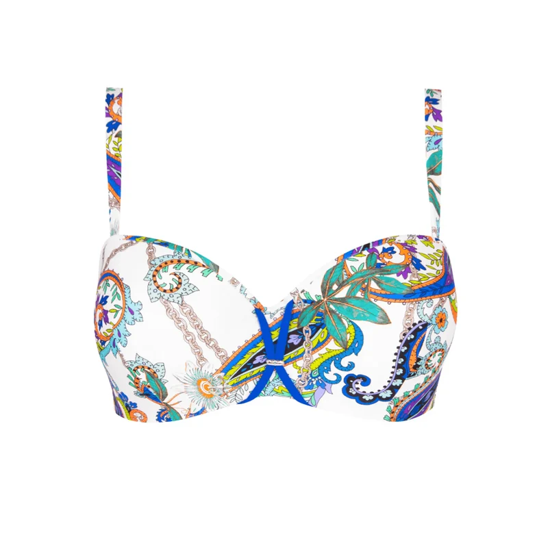 Lise Charmel Bademode – Odyssee Cashmer verkürzter Bustier-Bikini Bleu Cashmer