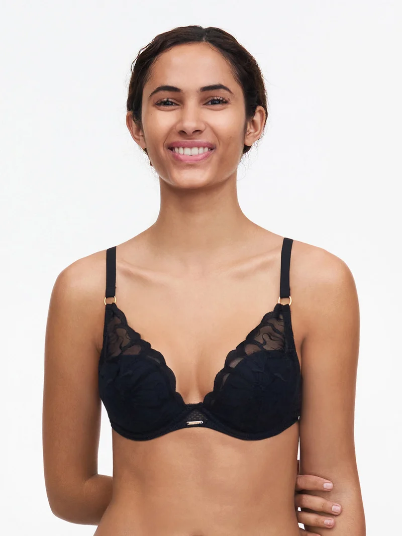 Chantelle - Fleurs Plunge T-Shirt-BH Schwarz