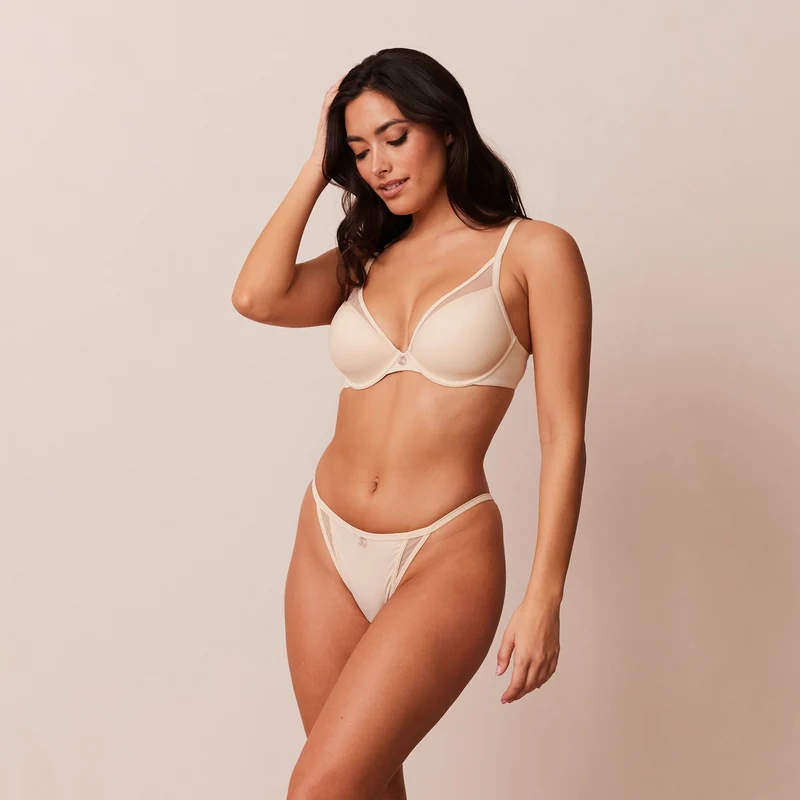 Classic Plunge T-shirt Bra - Latte