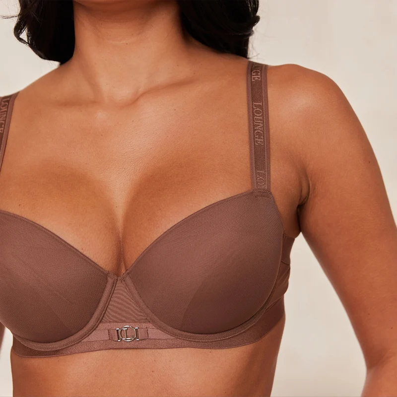 Smooth Mesh T-shirt Bra - Chestnut