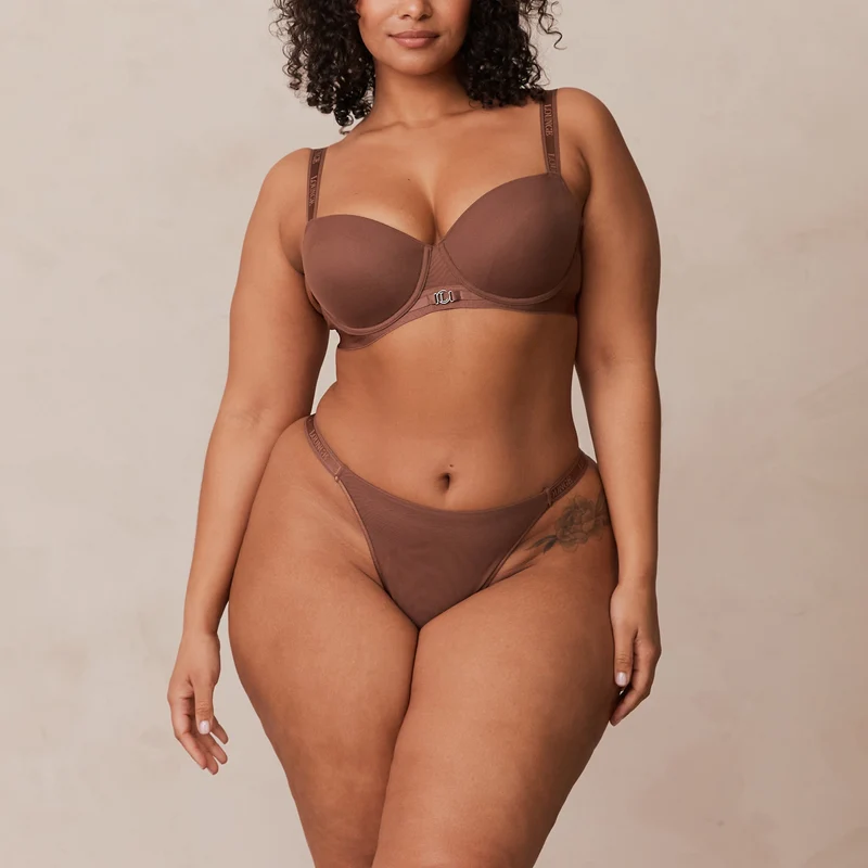 Smooth Mesh T-shirt Bra - Chestnut