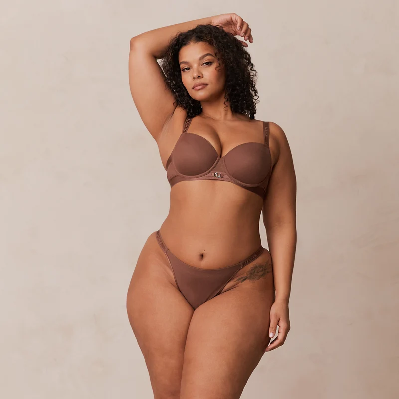 Smooth Mesh T-shirt Bra - Chestnut