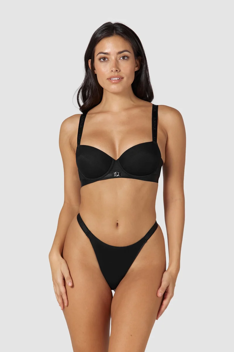 Smooth Mesh T-shirt Bra - Black