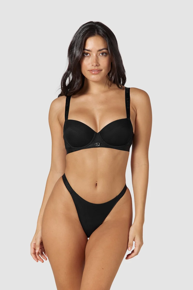 Smooth Mesh T-shirt Bra - Black